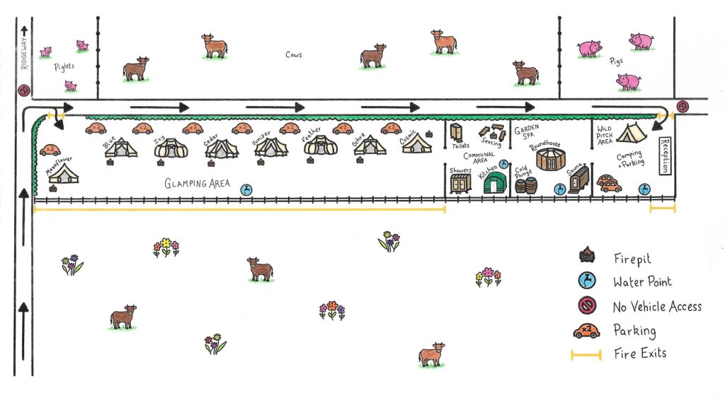 Evelyns Garden Roundhouse - Glamping - Sauna - Plunge - Garden Spa - Glamping - Ridgeway Camping - Wantage - Oxfordshire map